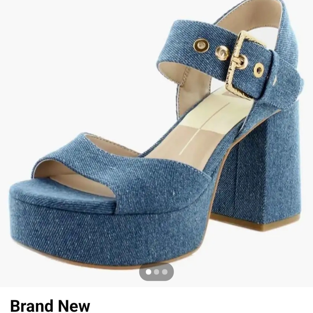 Dolce Vita Blue Platform Sandals with Chunky Heel